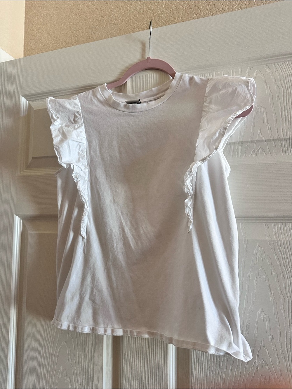 a new day White Ruffled Sleeve Tee